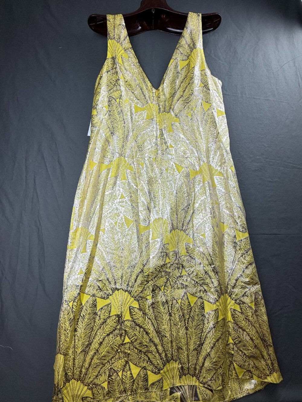Aidan Mattox  V-neck Draped Dress Lemon Yellow
